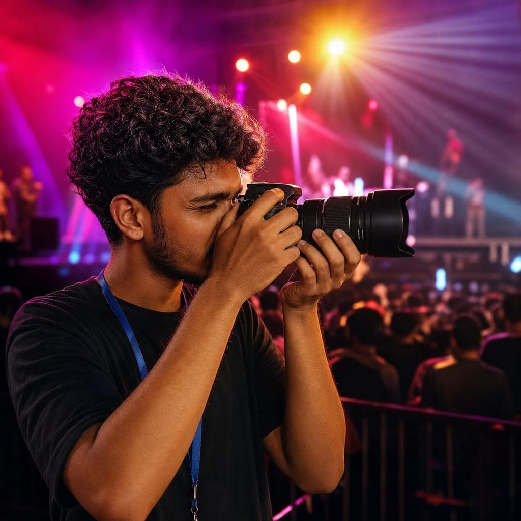 Illustrative scene of a photographer working at an event